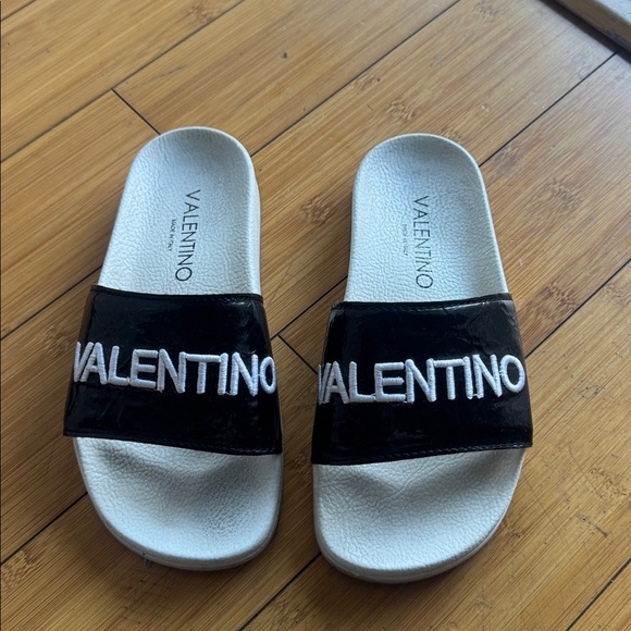 Valentino Shoes - Valentino Black and White Slide Sandals